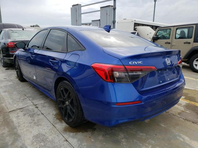 2HGFE2F53NH543406 - 2022 HONDA CIVIC SPOR BLUE photo 3