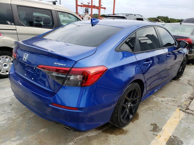 2HGFE2F53NH543406 - 2022 HONDA CIVIC SPOR BLUE photo 4