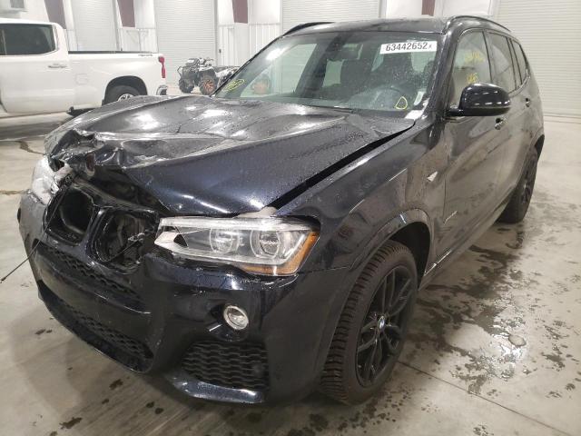 5UXWX7C33H0U44293 - 2017 BMW X3 XDRIVE3 BLUE photo 2