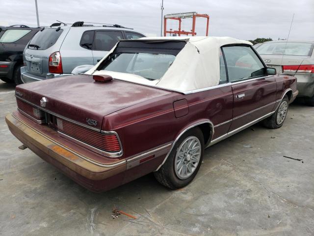 1C3BC55K0GG214161 - 1986 CHRYSLER LEBARON 勃艮第红 照片 4
