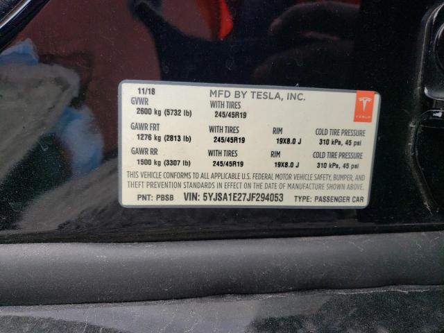 5YJSA1E27JF294053 - 2018 TESLA MODEL S Qara foto 10