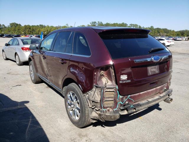 2FMDK3KC7BBB06432 - 2011 FORD EDGE LIMIT MAROON photo 3