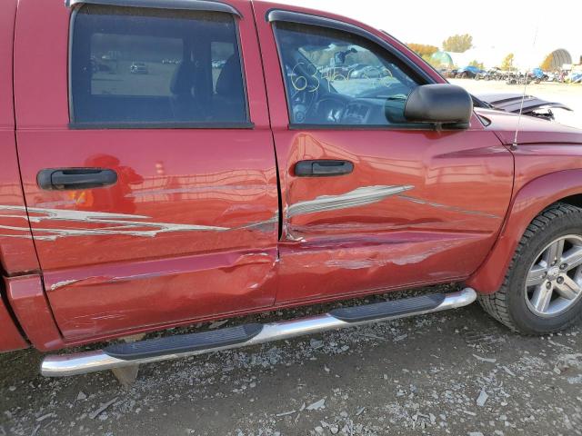 1D3HW48J07S118044 - 2007 DODGE DAKOTA QUA RED photo 9