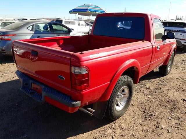 1FTYR10UX4PA11182 - 2004 FORD RANGER RED photo 4