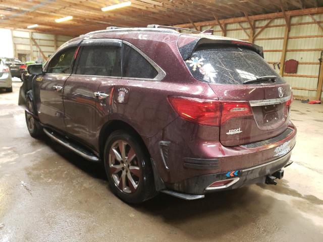 5FRYD4H89EB502974 - 2014 ACURA MDX ADVANC BURGUNDY photo 3