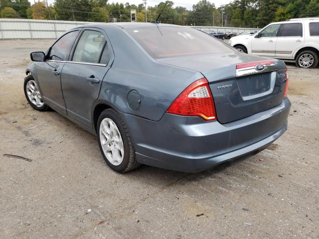 3FAHP0JA9CR321759 - 2012 FORD FUSION SEL BLUE photo 3