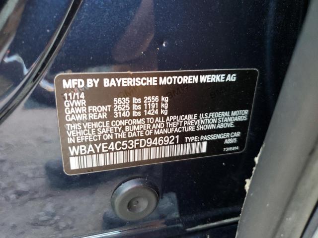 WBAYE4C53FD946921 - 2015 BMW 740 LI BLUE photo 10