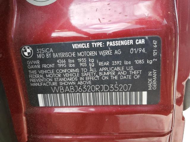 WBABJ6320RJD35207 - 1994 BMW 325 IC AUT RED photo 10