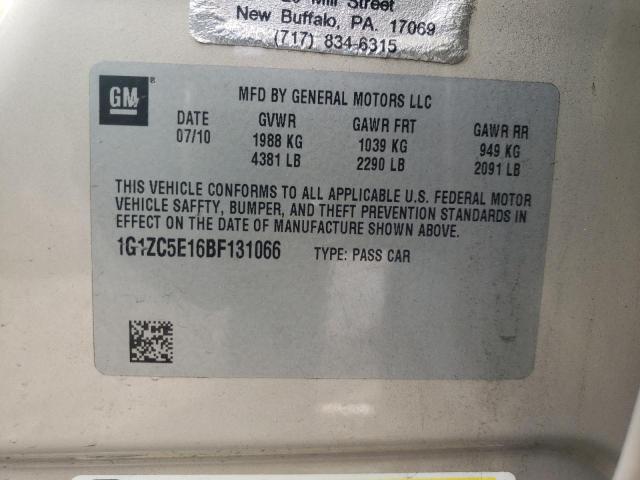 1G1ZC5E16BF131066 - 2011 CHEVROLET MALIBU 1LT 金色 照片 10