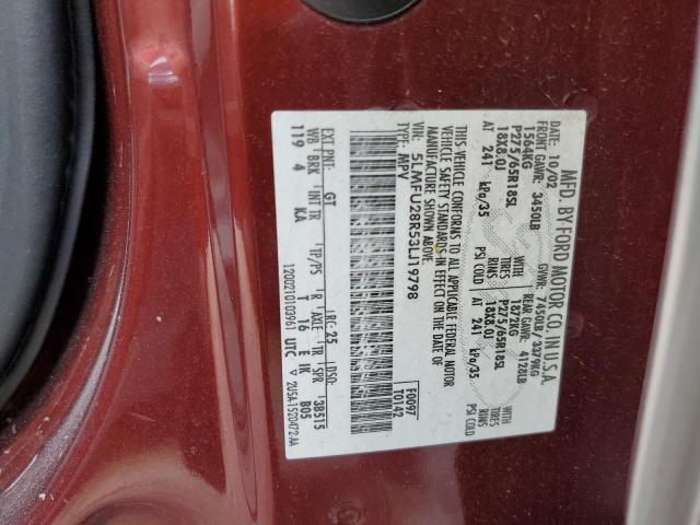 5LMFU28R53LJ19798 - 2003 LINCOLN NAVIGATOR 勃艮第红 照片 10