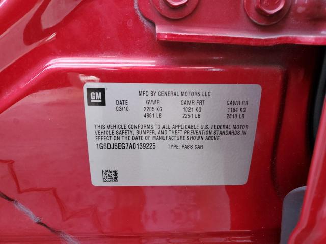 1G6DJ5EG7A0139225 - 2010 CADILLAC CTS PERFOR Kırmızı fotoğraf 10