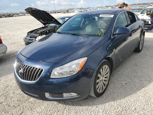 W04GP5ECXB1072647 - 2011 BUICK REGAL CXL BLUE photo 2