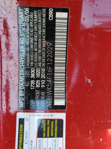 WDBWK54F16F122029 - 2006 MERCEDES-BENZ SLK 280 RED photo 10