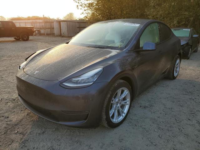 5YJYGDEE7MF080916 - 2021 TESLA MODEL Y رمادي صورة 2