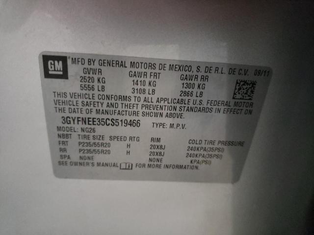 3GYFNEE35CS519466 - 2012 CADILLAC SRX PERFOR 银色 照片 10