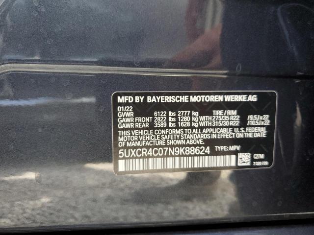 5UXCR4C07N9K88624 - 2022 BMW X5 SDRIVE CHARCOAL photo 10