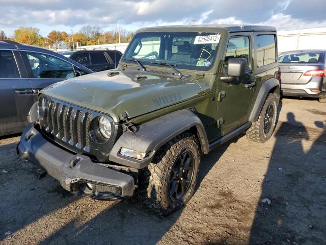 1C4GJXAN6MW659380 - 2021 JEEP WRANGLER S GREEN photo 2
