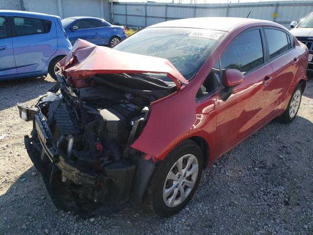 KNADM4A33D6303845 - 2013 KIA RIO LX RED photo 2