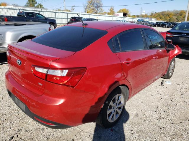 KNADM4A33D6303845 - 2013 KIA RIO LX RED photo 4