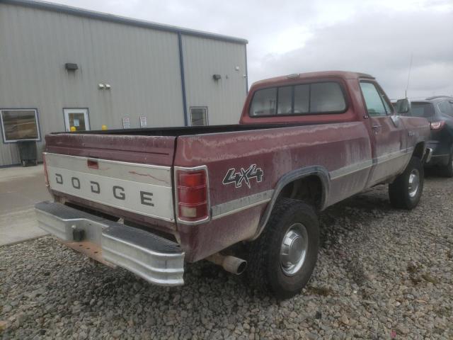 1B7JM26Y2NS576735 - 1992 DODGE W-SERIES W MAROON photo 4