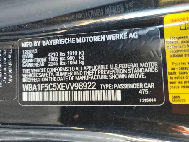 WBA1F5C5XEVV98922 - 2014 BMW 228 I Черный фото 10