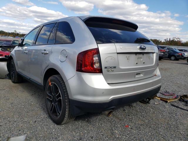 2FMDK4JC4DBA89308 - 2013 FORD EDGE SEL SILVER photo 3