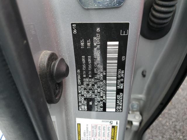 JTJBM7FX7J5207349 - 2018 LEXUS GX 460 SILVER photo 10