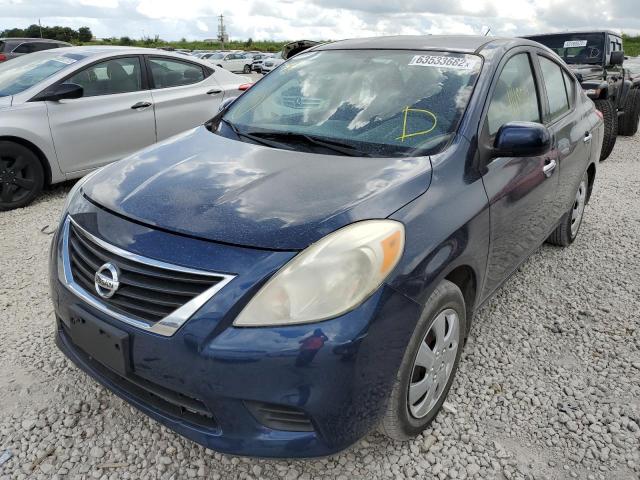 3N1CN7APXEL814205 - 2014 NISSAN VERSA S BLUE photo 2