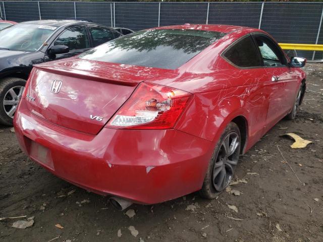 1HGCS2B80BA006773 - 2011 HONDA ACCORD EXL RED photo 4