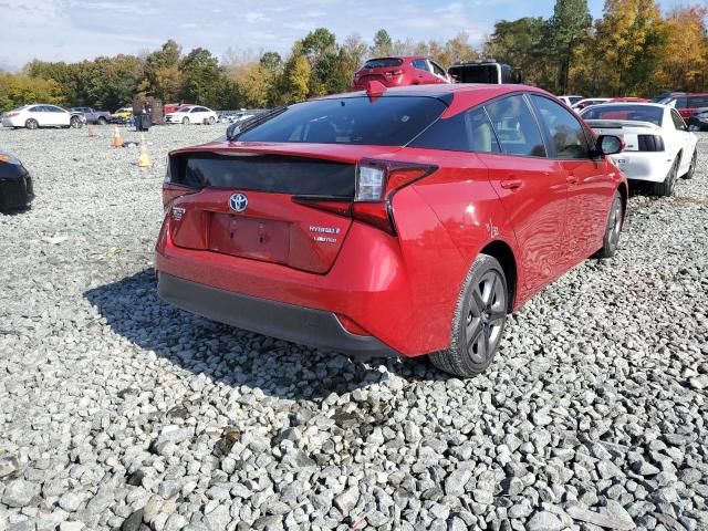 JTDKARFU8L3123634 - 2020 TOYOTA PRIUS L RED photo 4