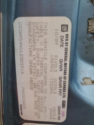 2G3AM54N1L2303514 - 1990 OLDSMOBILE CUTLASS CI ლურჯი ფოტო 10