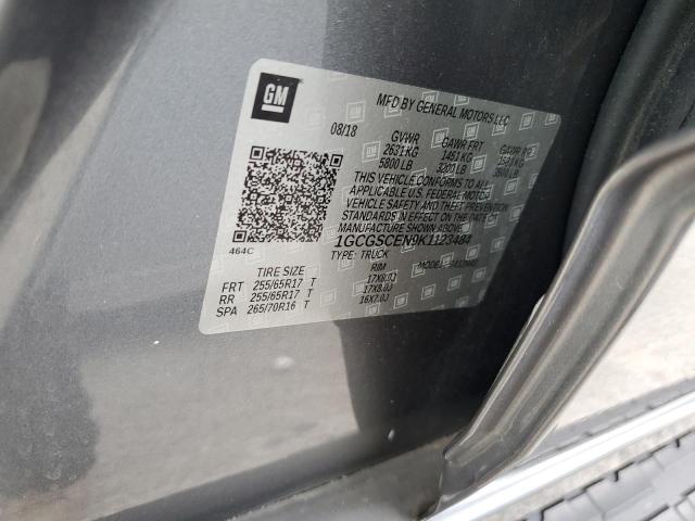 1GCGSCEN9K1123484 - 2019 CHEVROLET COLORADO L GRAY photo 10