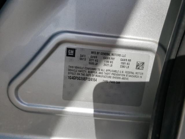 1G4GF5G39EF124164 - 2014 BUICK LACROSSE T SILVER photo 10