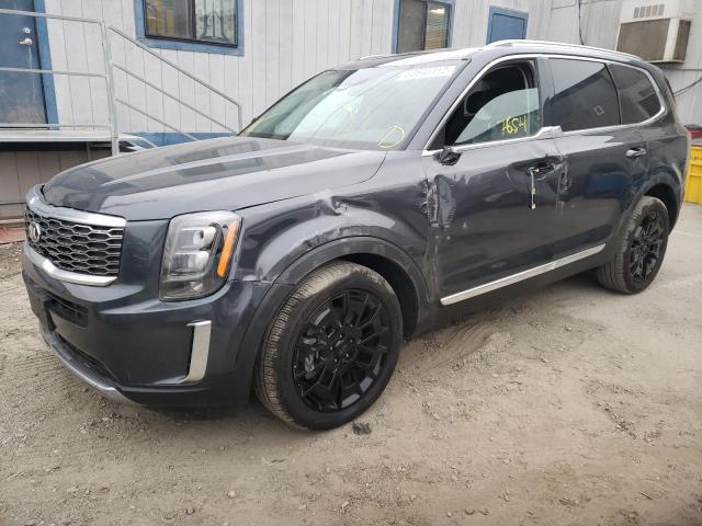 5XYP34HC5MG184119 - 2021 KIA TELLURIDE GRAY photo 2