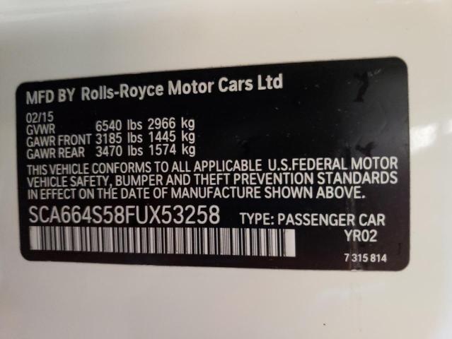 SCA664S58FUX53258 - 2015 ROLLS-ROYCE GHOST BEIGE photo 10