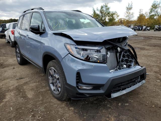 5FNYF8H62NB018937 - 2022 HONDA PASSPORT T BLUE photo 1