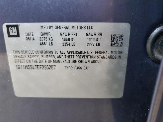 1G11H5SL7EF295287 - 2014 CHEVROLET MALIBU LTZ ლურჯი ფოტო 10