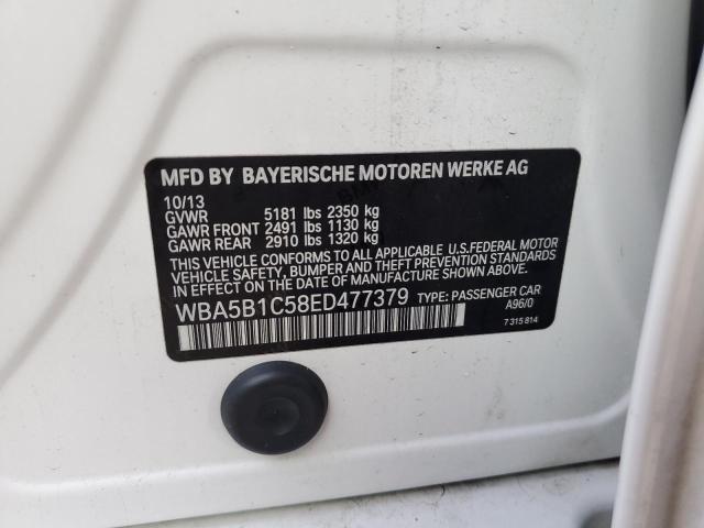 WBA5B1C58ED477379 - 2014 BMW 535 I WHITE photo 10