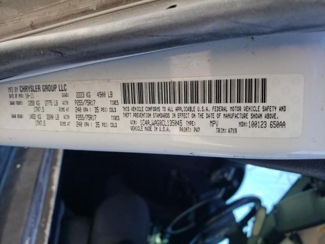 1C4AJWAG0CL135045 - 2012 JEEP WRANGLER S WHITE photo 10