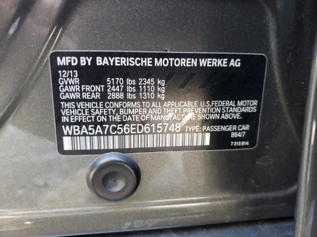 WBA5A7C56ED615748 - 2014 BMW 528 XI GRAY photo 10