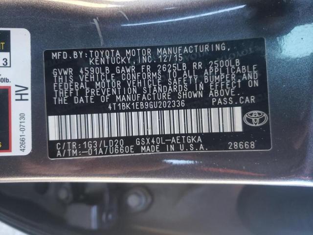 4T1BK1EB9GU202336 - 2016 TOYOTA AVALON XLE BROWN photo 10