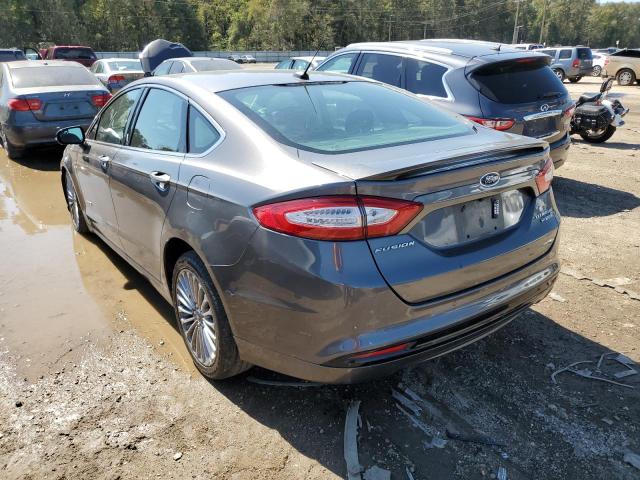 3FA6P0RU9DR295266 - 2013 FORD FUSION TIT GRAY photo 3