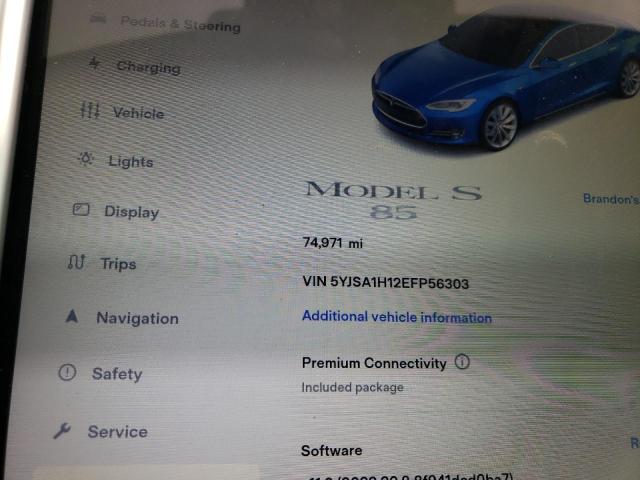 5YJSA1H12EFP56303 - 2014 TESLA MODEL S Mavi foto 8