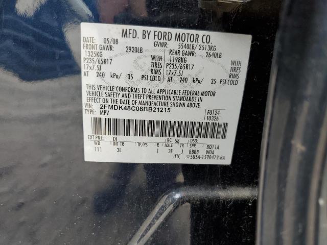 2FMDK48C08BB21215 - 2008 FORD EDGE SEL BLUE photo 10