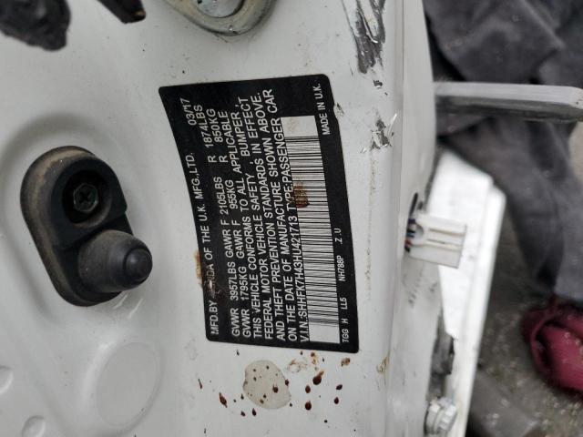 SHHFK7H43HU421713 - 2017 HONDA CIVIC SPOR 白色 照片 10