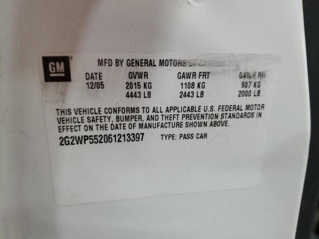 2G2WP552061213397 - 2006 PONTIAC GRAND PRIX თეთრი ფოტო 10