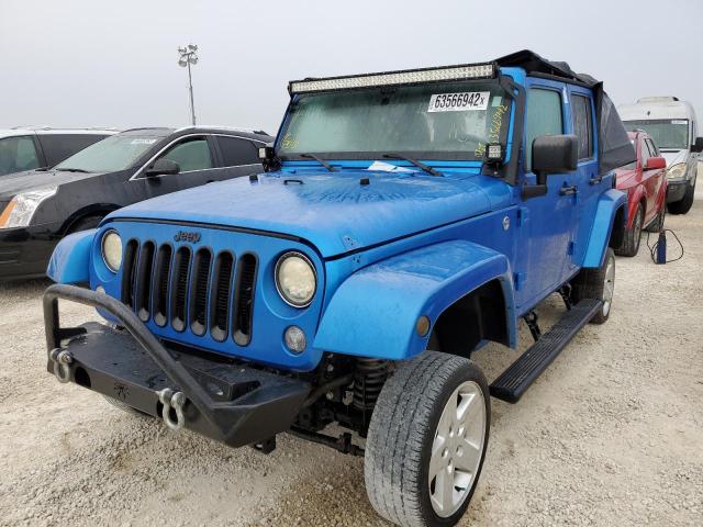 1C4HJWEG1FL718530 - 2015 JEEP WRANGLER U BLUE photo 2