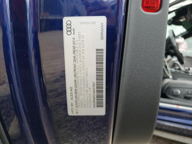 WAUR4AF57JA037561 - 2018 AUDI S5 PRESTIG 蓝色 照片 10