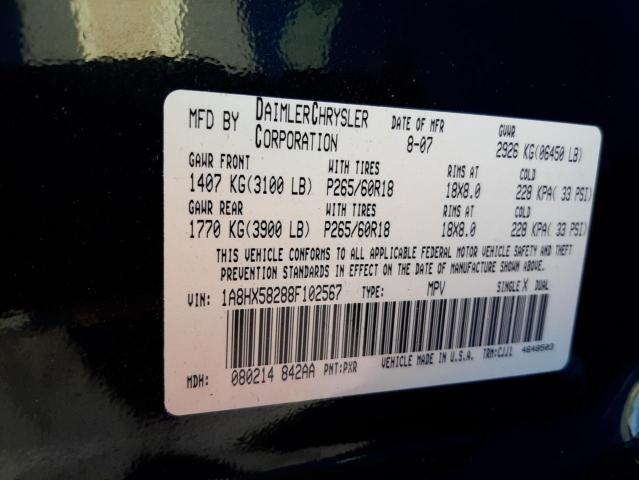 1A8HX58288F102567 - 2008 CHRYSLER ASPEN LIMI BLACK photo 10
