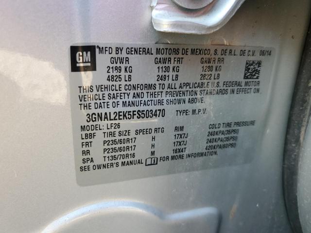 3GNAL2EK5FS503470 - 2015 CHEVROLET CAPTIVA LS 银色 照片 10